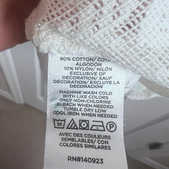 LOFT Lace Ruffle Flutter Sleeve Top Ivory Women's XXL - Picture 8 of 11